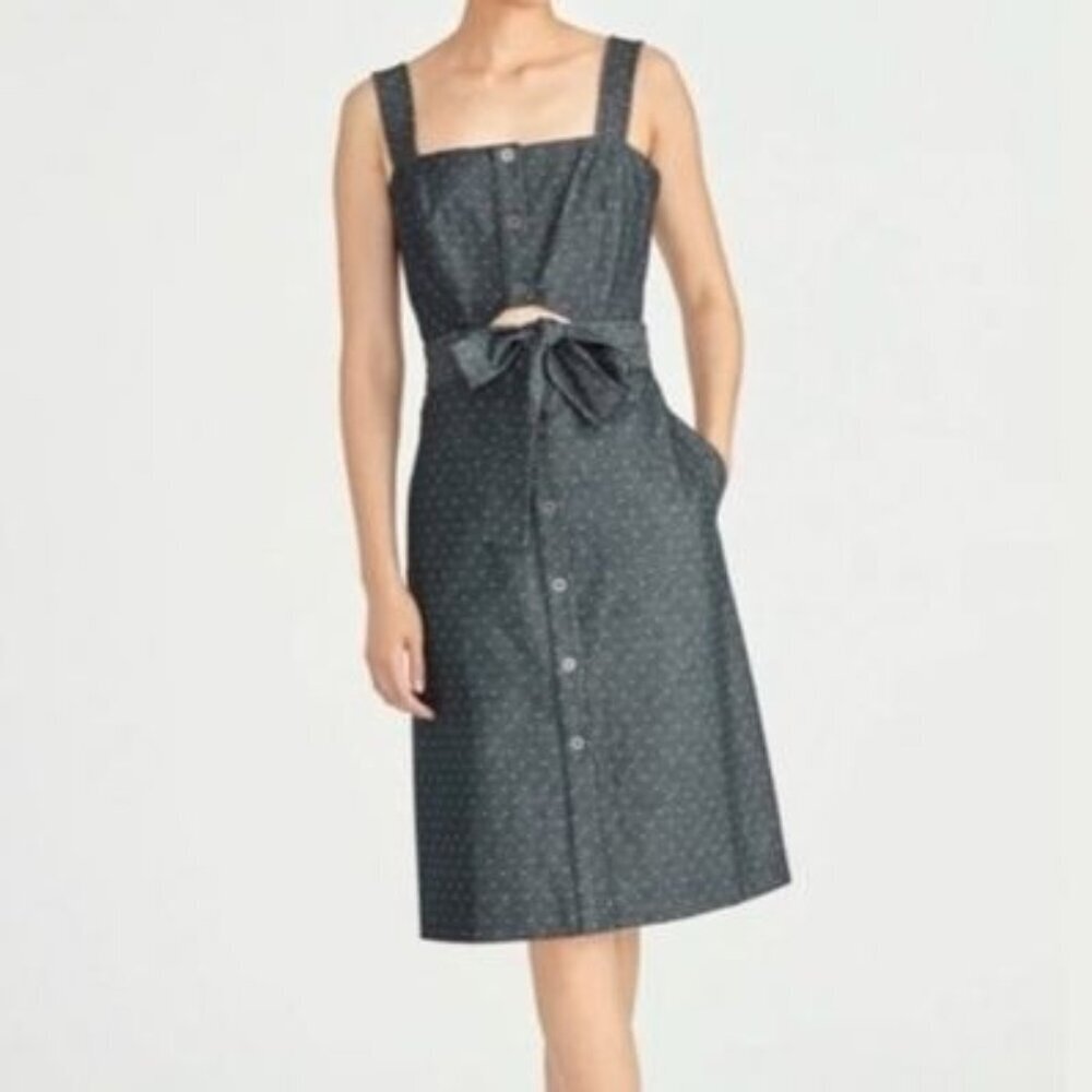 Rachel: Rachel Roy Athena Graphite Polka Dot Belted Sheath Midi Dress Size 10